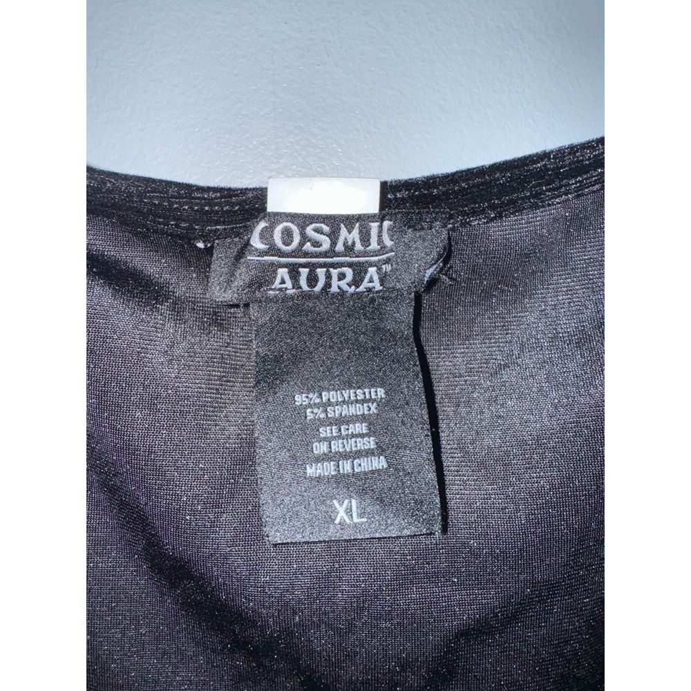 Cosmic Aura Black velvet lace romper - Picture 7 of 9